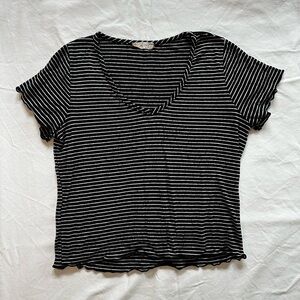 olivia rae striped short sleeved shirt